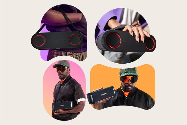 xboom Bounce behing held in different positions