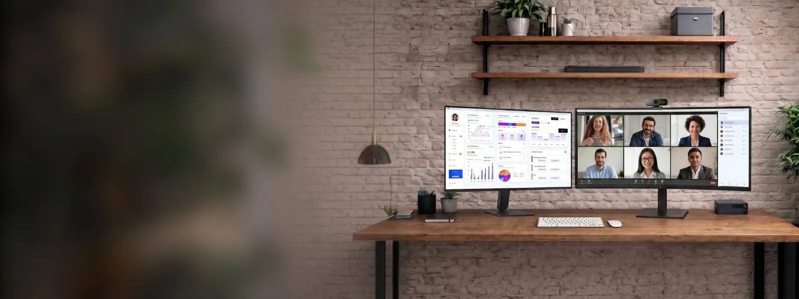 2 LG Monitors appear on an organized desktop.