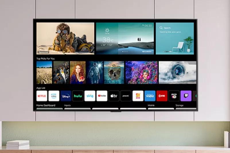 LG NanoCell TV screen providing easy access to entertainment options
