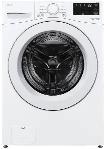 Front view of the white front-load WM3470 washer.