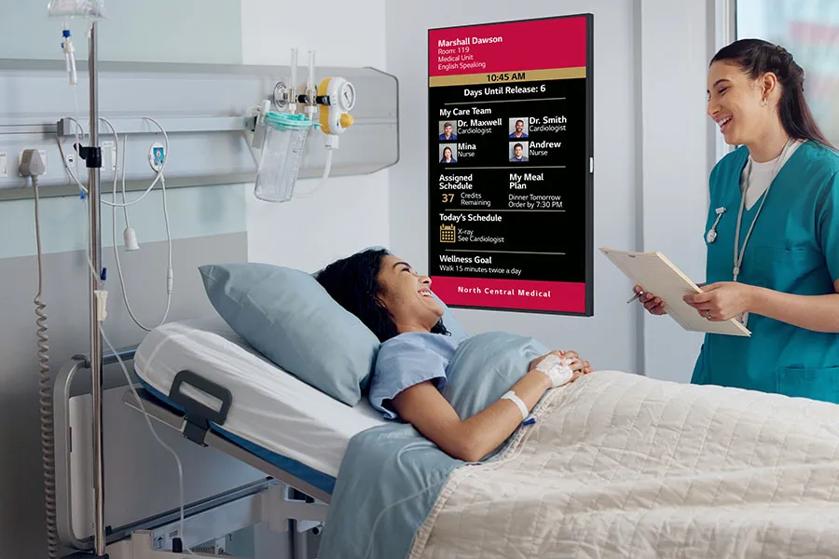 Accordion Hospitality TVs Hospital room ML4K-B Signage Hero