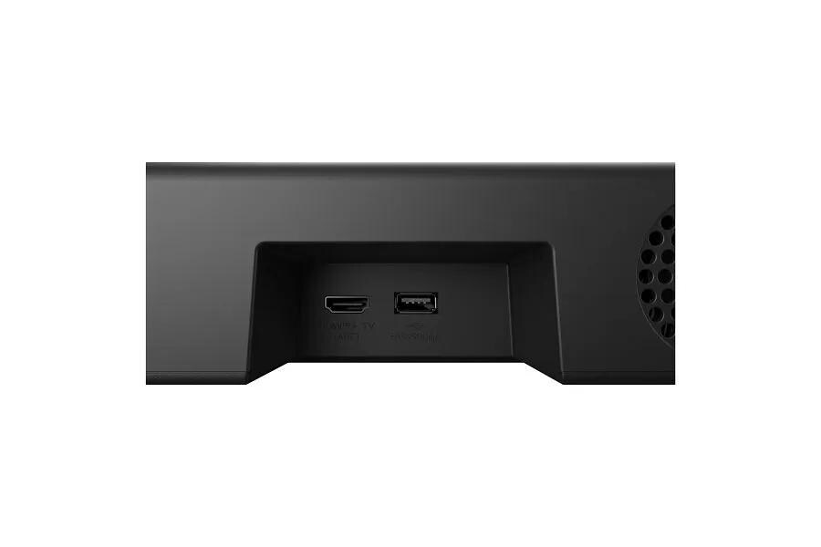 Image of the back of the S35A soundbar showcasing the connections