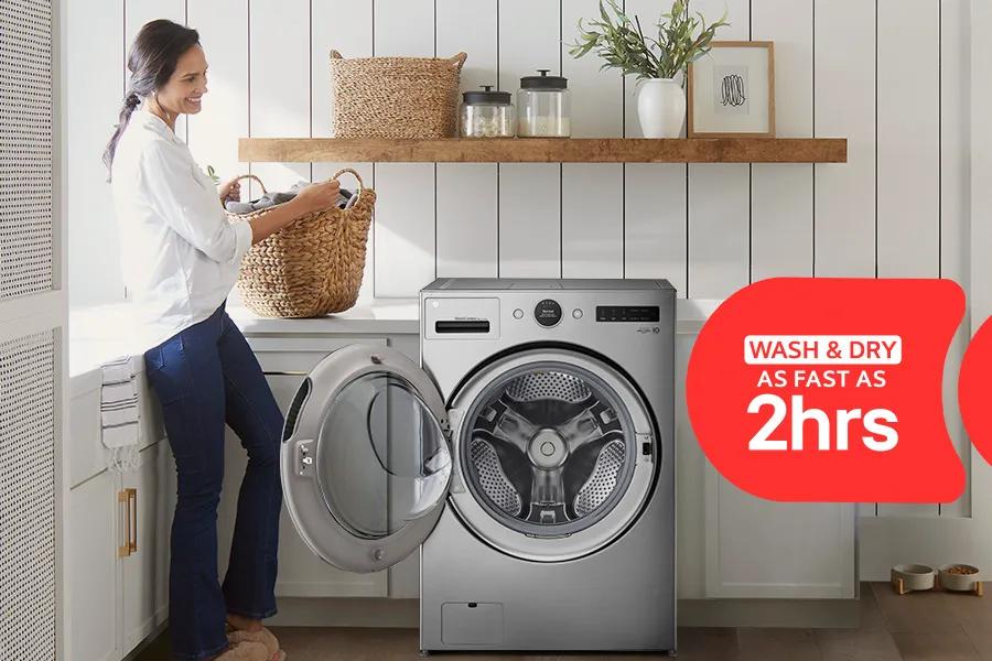LG 5.0-cu ft Ventless All-In-One Washer Dryer Combo with Steam Cycle