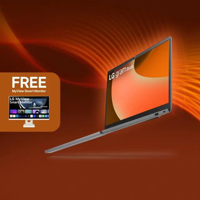 Image of Save $100 on an LG gram Book laptop + FREE MyView Smart monitor