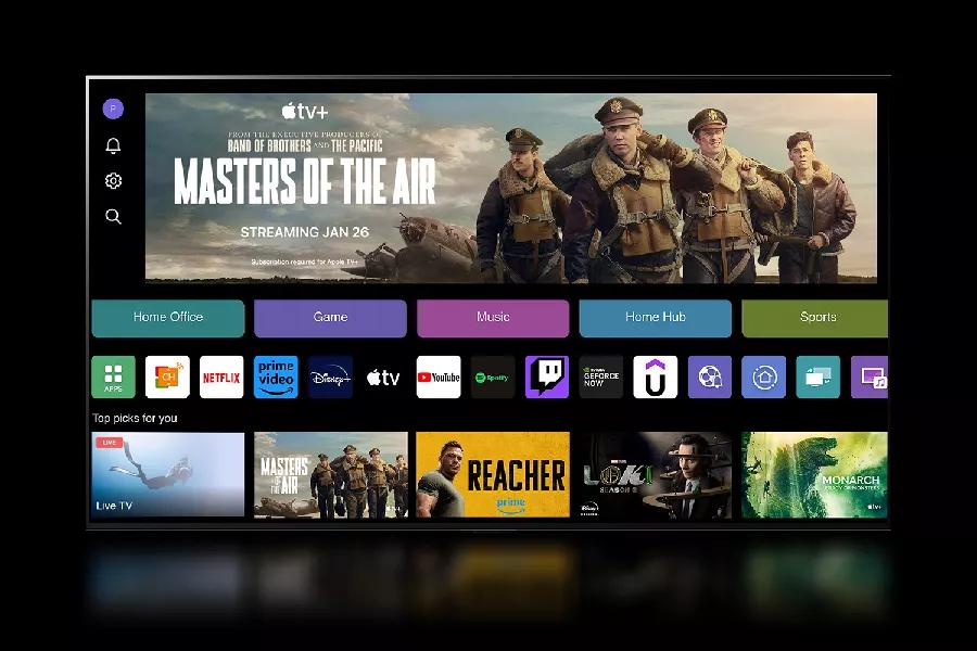 webOS on-screen menu on LG OLED TV