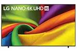 Smooth, fabric-like waves in bright colors on an LG Nano 4K UHD screen.