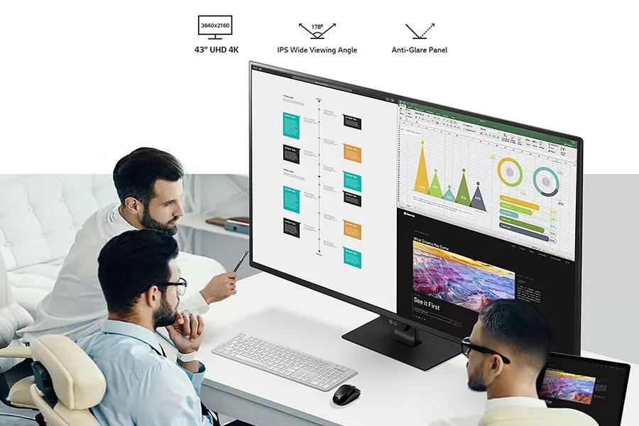 LG  Écran Moniteur 43 4k avec Support incliné : NRIX - Location