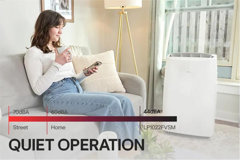 70dBA
60dBA
Street
Home
QUIET OPERATION
49dBA
LP1022FVSM