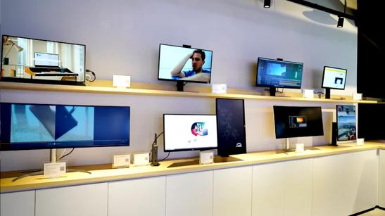 Various computer monitors such as Ultra HD, UltraWide, Ergo, and other LG Monitors on display at the New Jersey BIC.