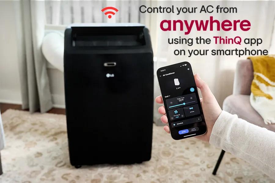 Control your AC from
anywhere
using the ThinQ app on your smartphone
