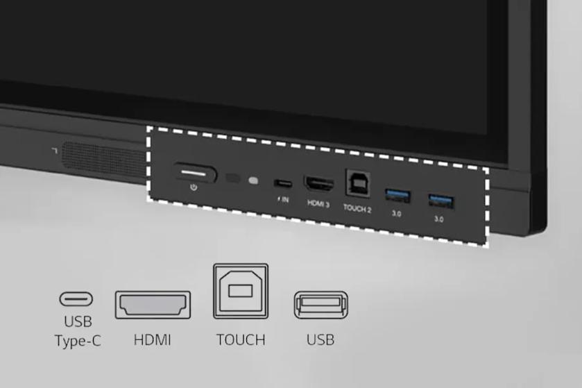 A close-up of a CreateBoard showing the various plugs and interfaces.