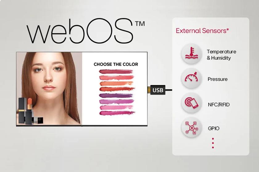 Digital signage with webOS connects to external sensors
