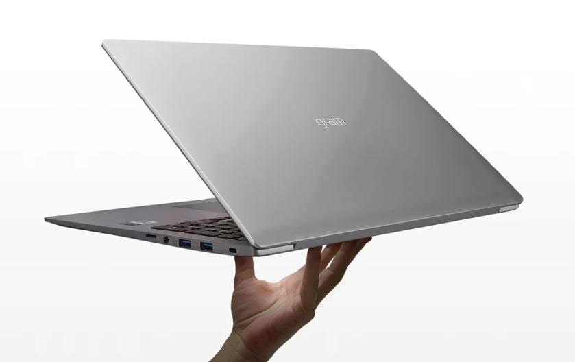 an LG gram laptop featuring a modern design with various ports for enhanced connectivity options.