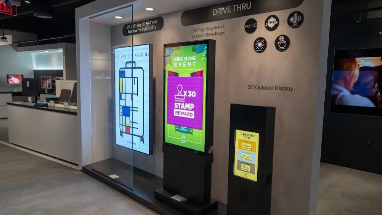 Three bright and vivid outdoor displays in the New Jersey BIC.