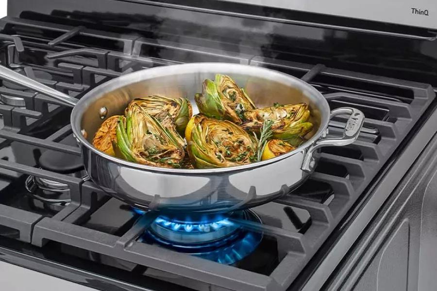 LRGL5825F by LG - 5.8 cu ft. Smart Wi-Fi Enabled True Convection InstaView®  Gas Range with Air Fry