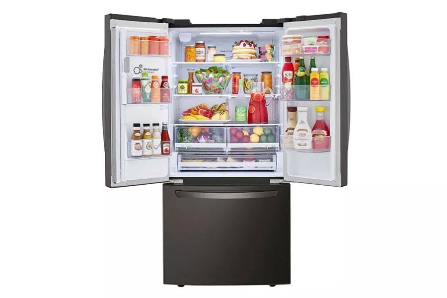 LG LRFXS2503D refrigerator interior styled