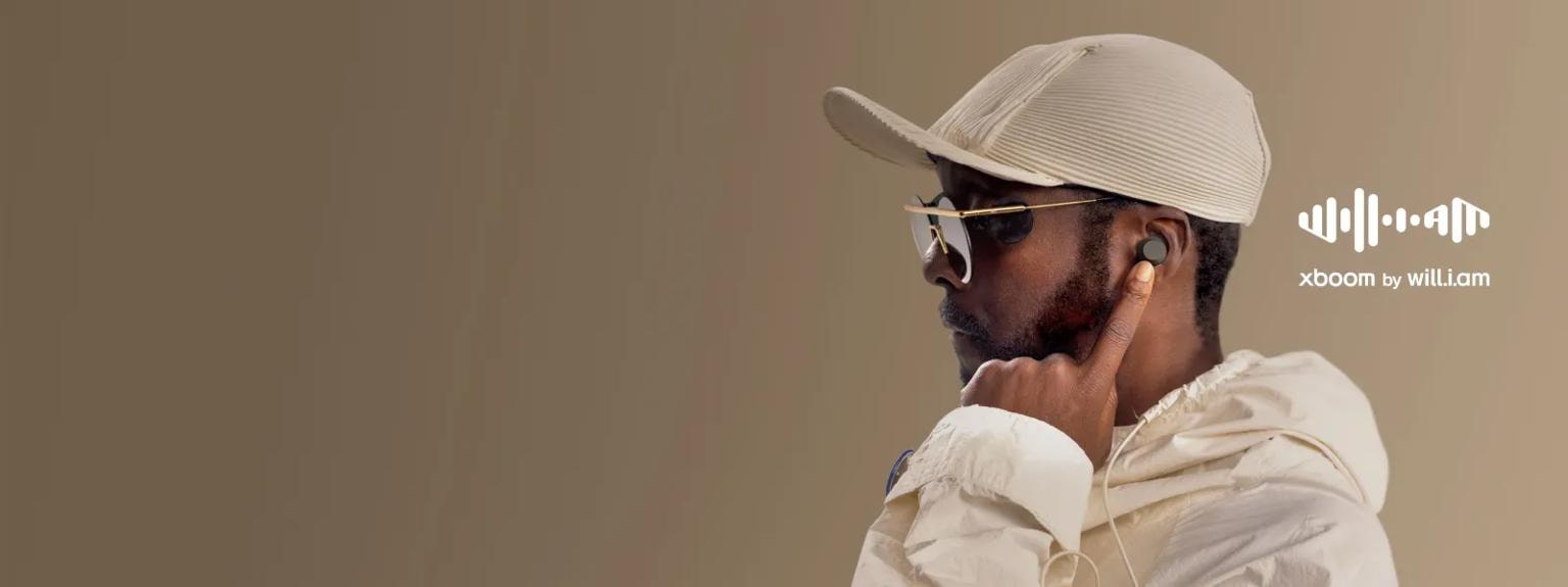 Image of will.i.am showing him in the studio and tuning the xboom product