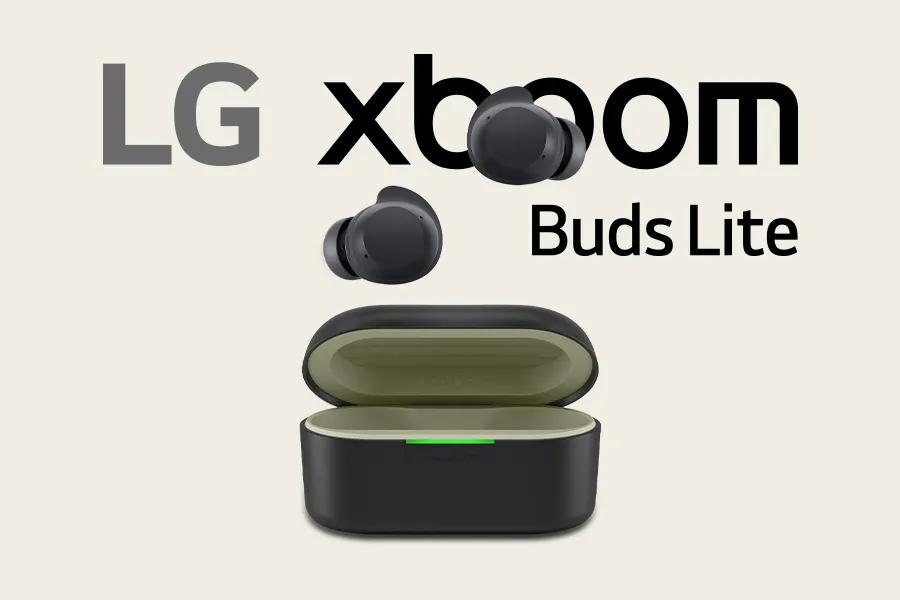 Image of earbuds floating above the open charging case