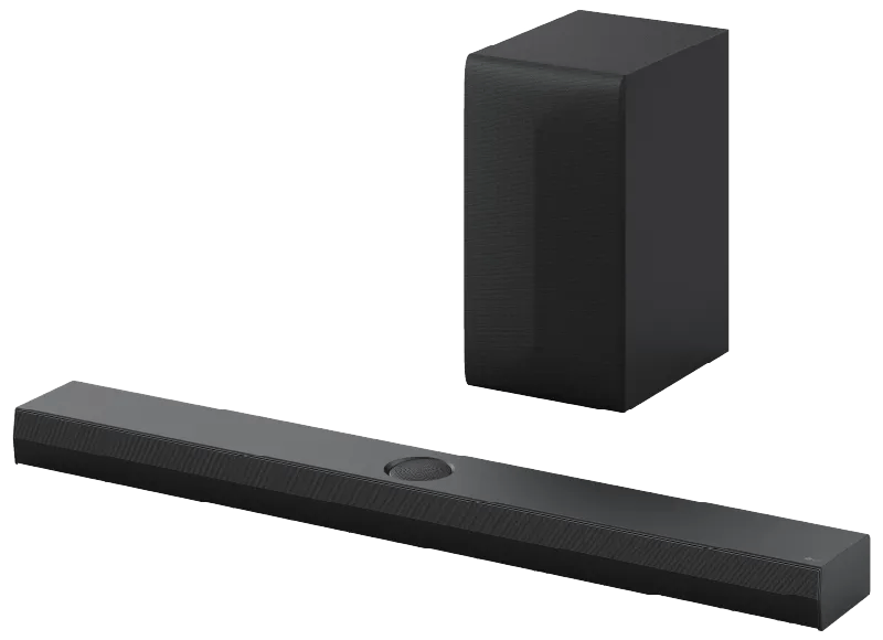 LG soundbar with subwoofer.