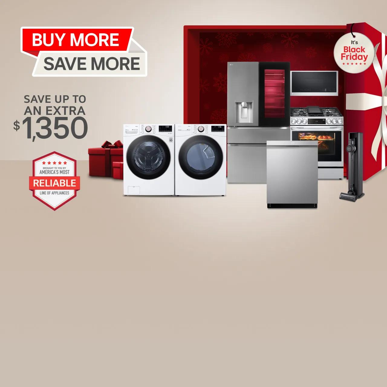 Bundle 2 or more appliances and save up to an extra $1,350