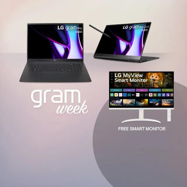 Image for Save up to $400 on select LG gram Pro laptops + FREE Smart Monitor