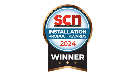 A badge reading "scn Installation Product Awards 2024 Winner" with stars beneath