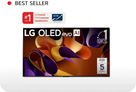 77 inch Class LG OLED evo G4 4K Smart TV 2024 with Supplied Wall Mount.