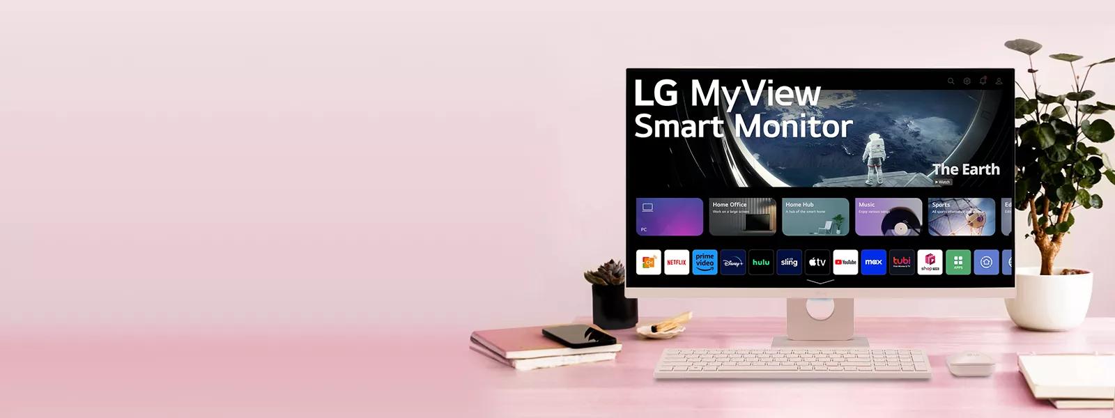 Whether you’re catching up on work or winding down with your favorite content — bring some flair to your desktop with the style and functionality of a pink MyView monitor, pink wireless keyboard and pink wireless mouse.
