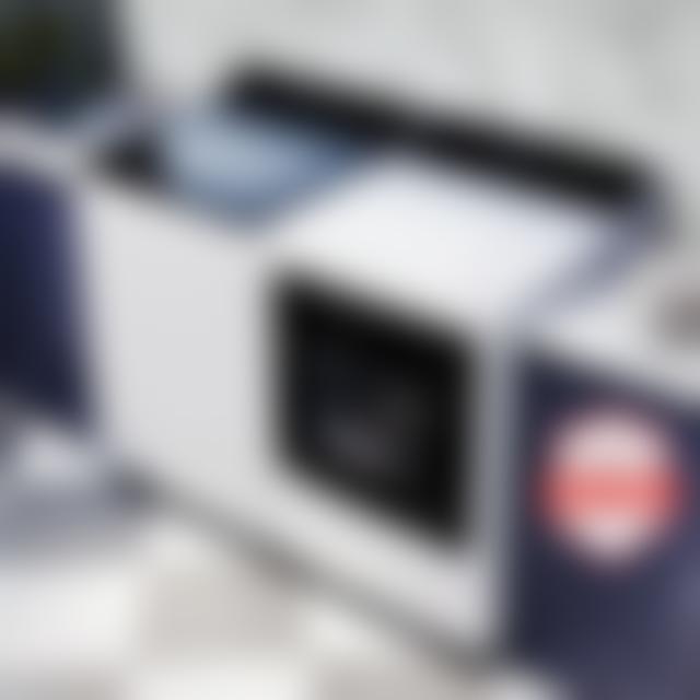 LG top-load washer and dryer pair in a laundry room setting, with Brought to you by America's Most Reliable Line of Appliances badge.