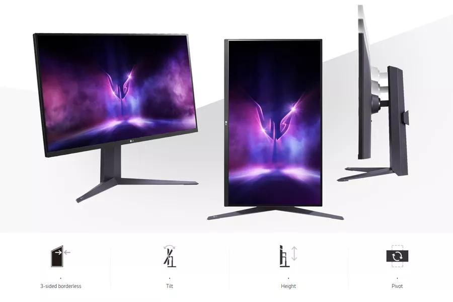 Gamer-Centric Design, 3-sided borderless, Tilt, Height, Pivot