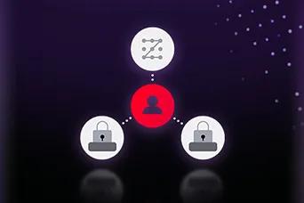 LG AI TV with LG Shield is recognized for User Authentication and Access Control, illustrated by connected user and lock icons, where system-level protection manages access and secures application environments.