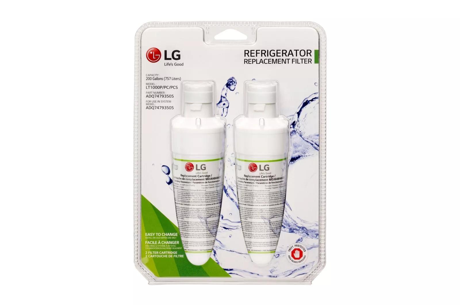 6 month / 200 Gallon Capacity Replacement Refrigerator Water Filter (2 pack) LT1000PCS