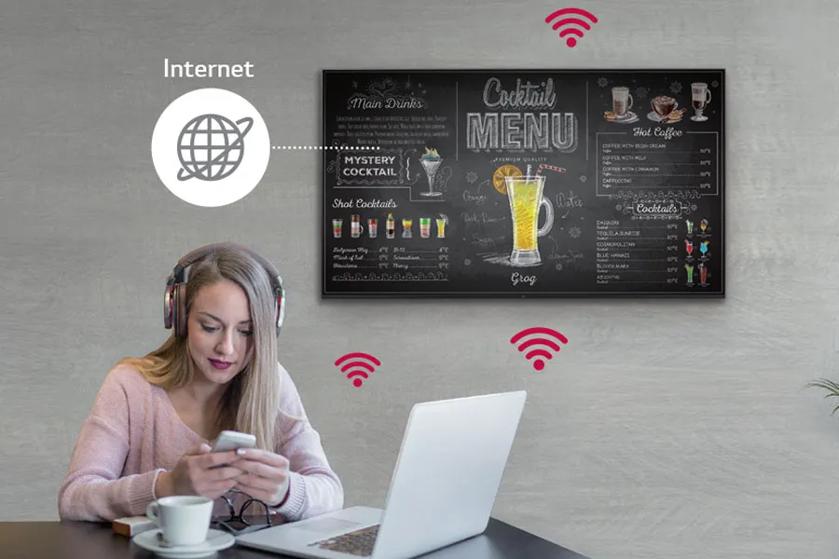 Digital signage with wireless access point
