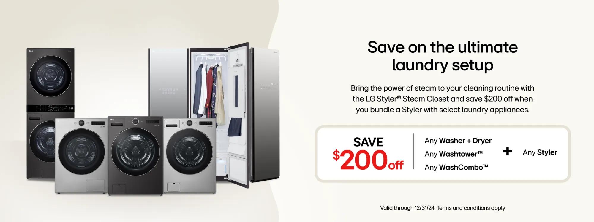 LG Styler + Laundry Bundle Deal - $200 Savings
