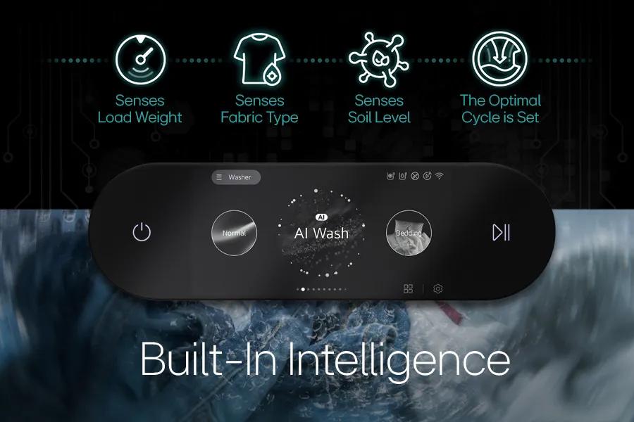 
Senses Load Weight
Senses Fabric Type
Senses Soil Level
The Optimal
Cycle is Set
G
Washer
Al
Normal
Al Wash
Bedding
DII
88
Built-In Intelligence