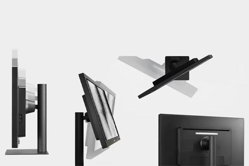 LG diagnostic monitor shown from different angles with a tilting screen.
