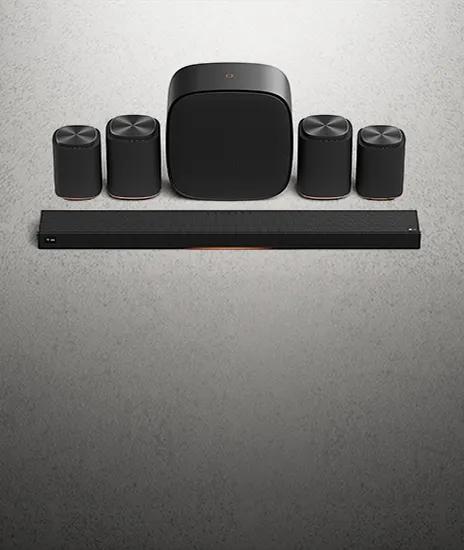 LG Sound Suite AI audio system delivering premium sound with Dolby Atmos FlexConnect technology that adapts to the user and their space