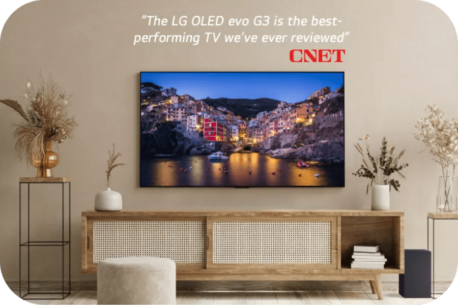"The LG OLED evo G3 is the best-performing TV we've ever reviewed" - CNET