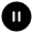 A black circular button featuring two white vertical bars signifying the pause function.