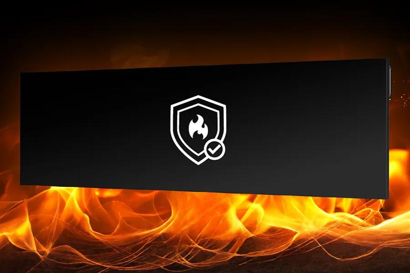 LUPA DVLED with a fire security badge icon and flames in the background