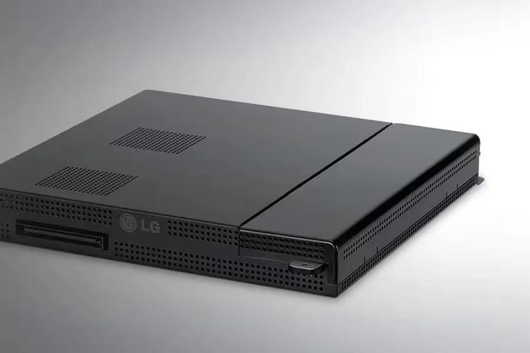 A close up photograph of an LG digital media player.