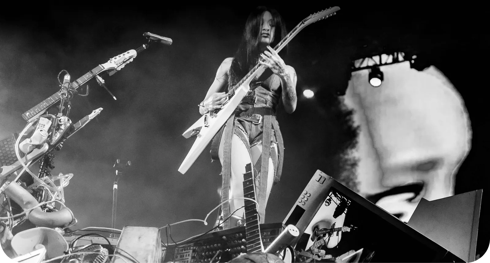 Willow playing guitar.