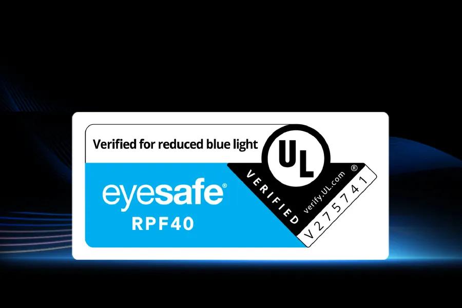 65-Inch LG OLED TV OLED65C6PUA eyesafe RPF40 certification badge verified for reduced blue light by UL