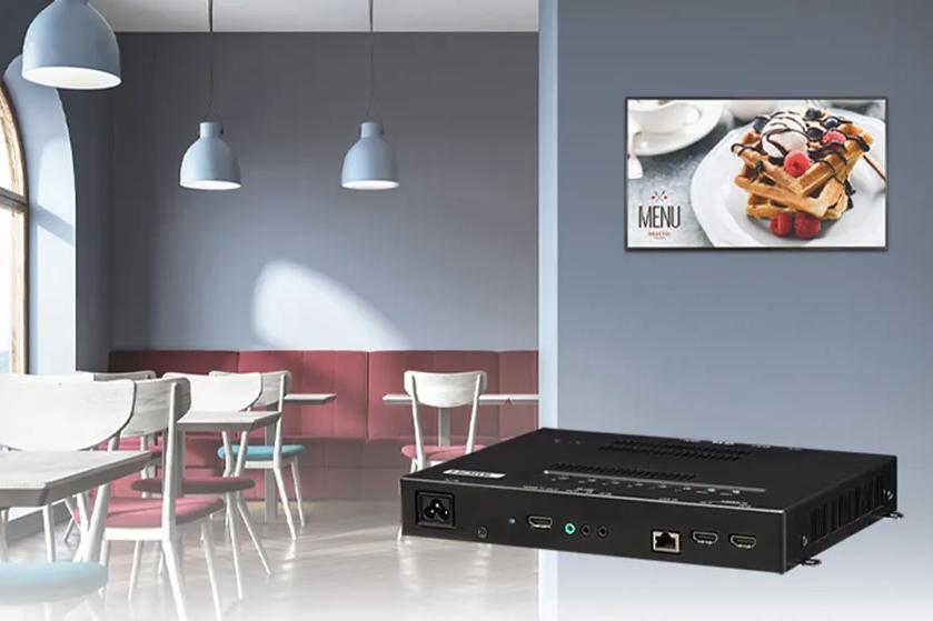 WP601-B with LG signage in a cafe
