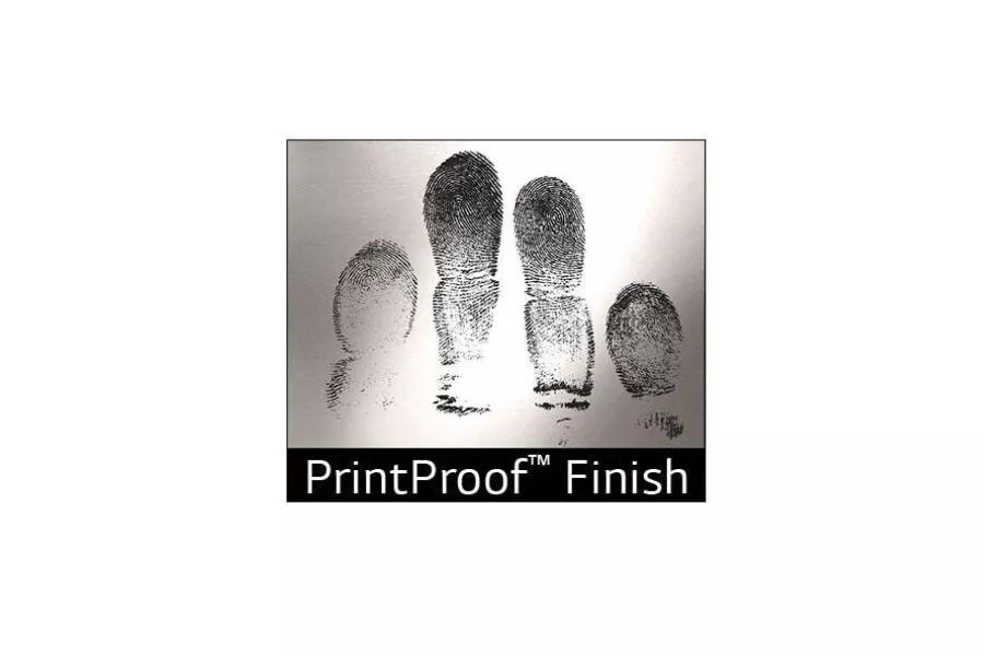 Hand touching refrigerator PrintProof finish