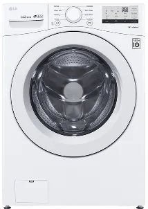 Front view of the white front-load WM3400 washer