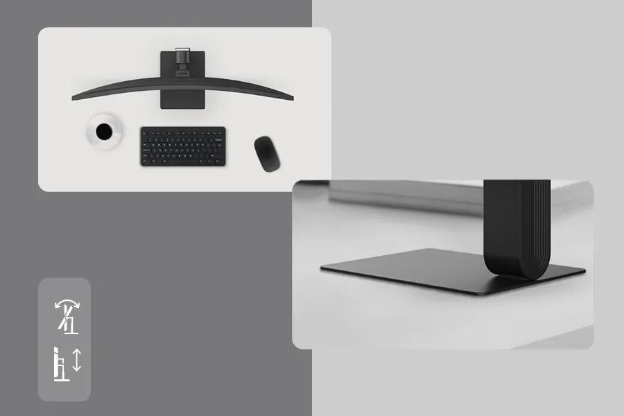 Space-Saving Stand with Adjustable Screen