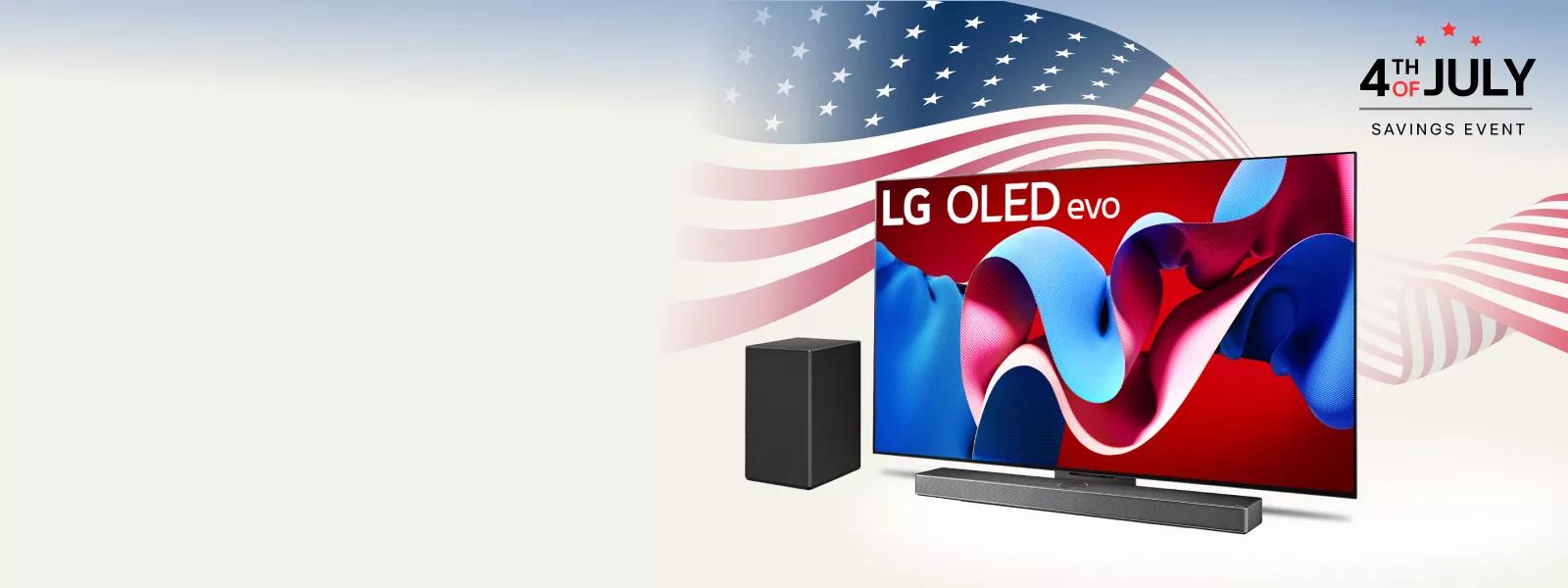 2024 4th of July Savings Even - Enjoy perfect black, intense color and immersive sound with OLED evo TV and matching Soundbar C (SC9)
