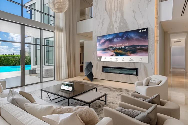 Upscale hotel room with LG Smart TV