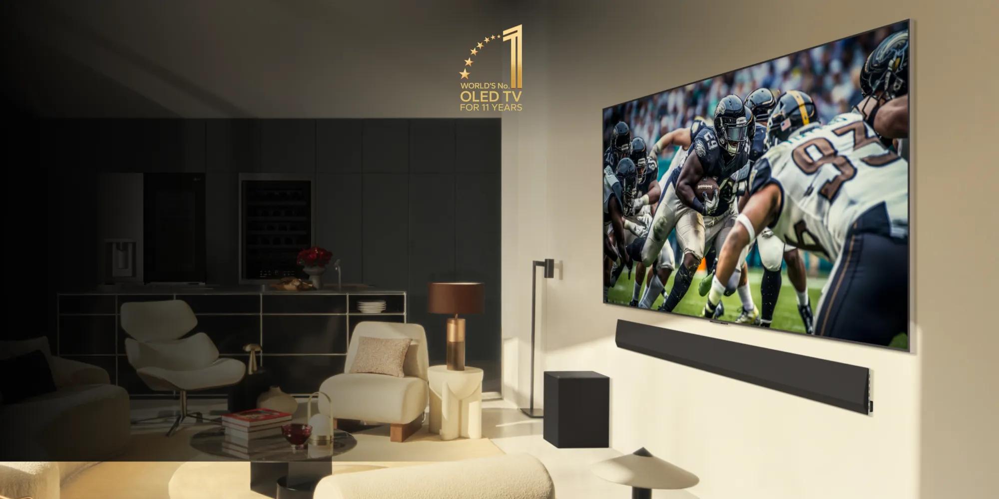 A wall-mounted television in a cozy living room setting, enhancing the space's modern aesthetic and functionality.